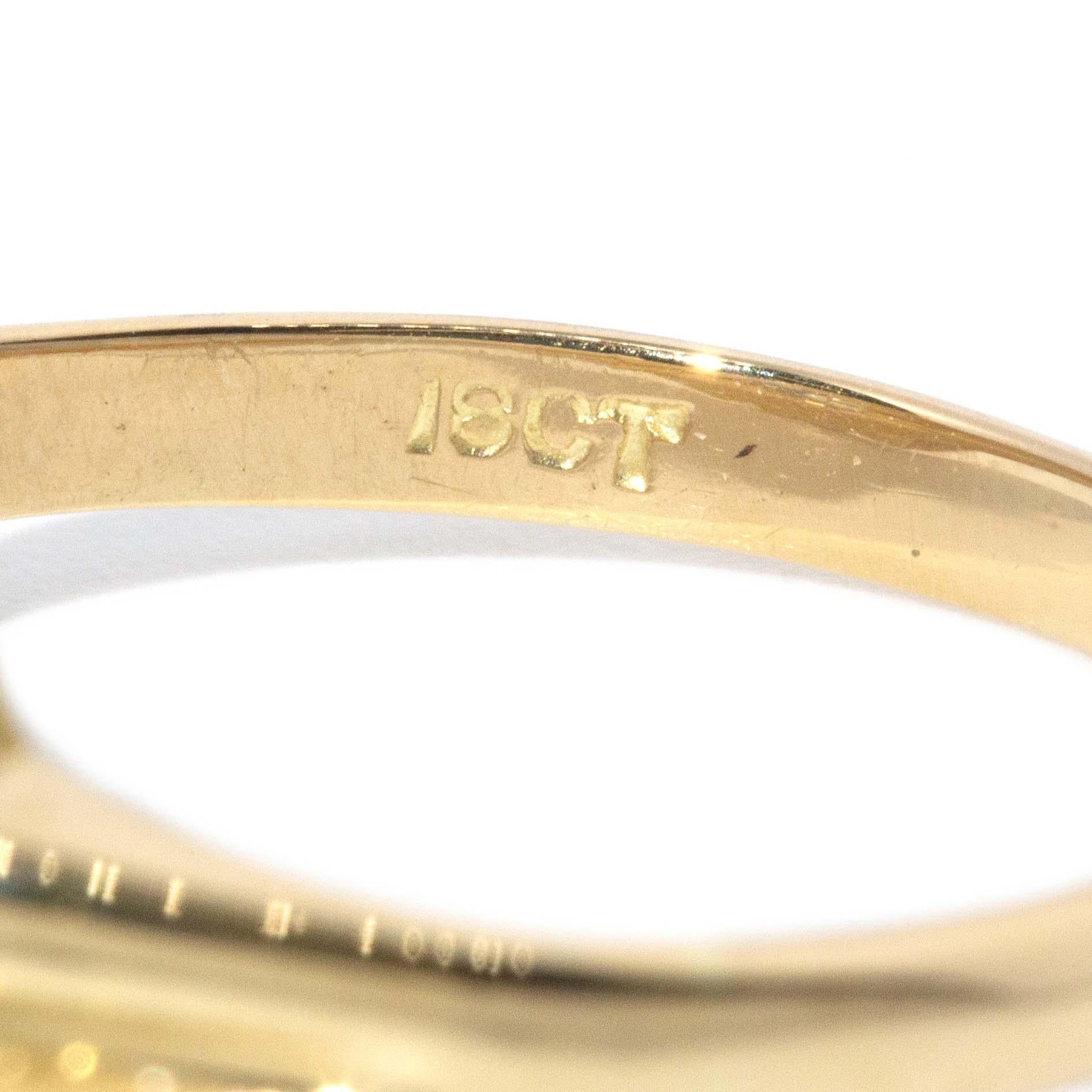 Anillo Gitano Vintage Circa 1970 Diamantes Oro Amarillo 18 Quilates en venta 5