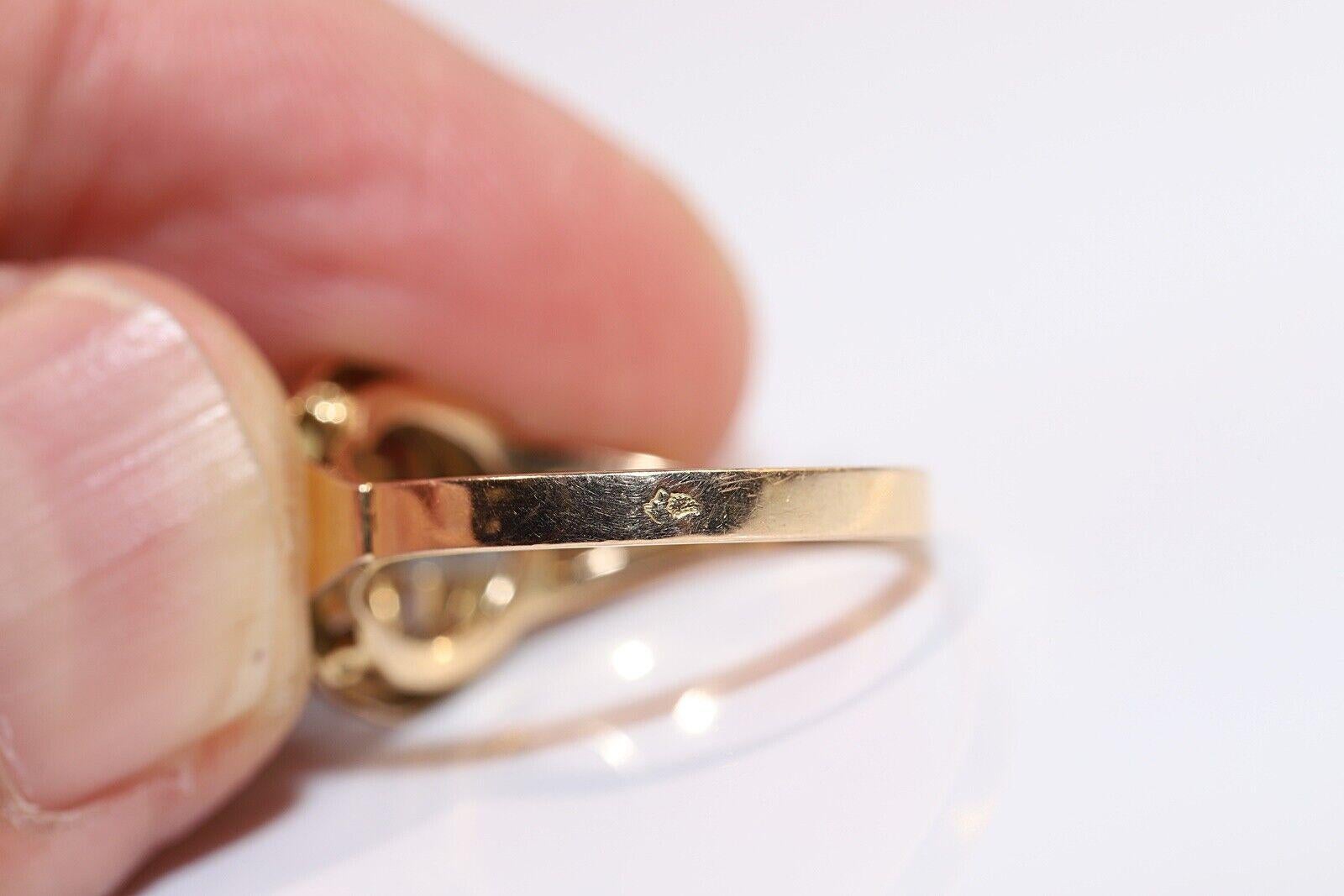 Vintage CIRCA 1970er Jahre handgefertigt 18k Gold natürlichen Diamanten verziert Ring im Zustand „Gut“ im Angebot in Fatih/İstanbul, 34