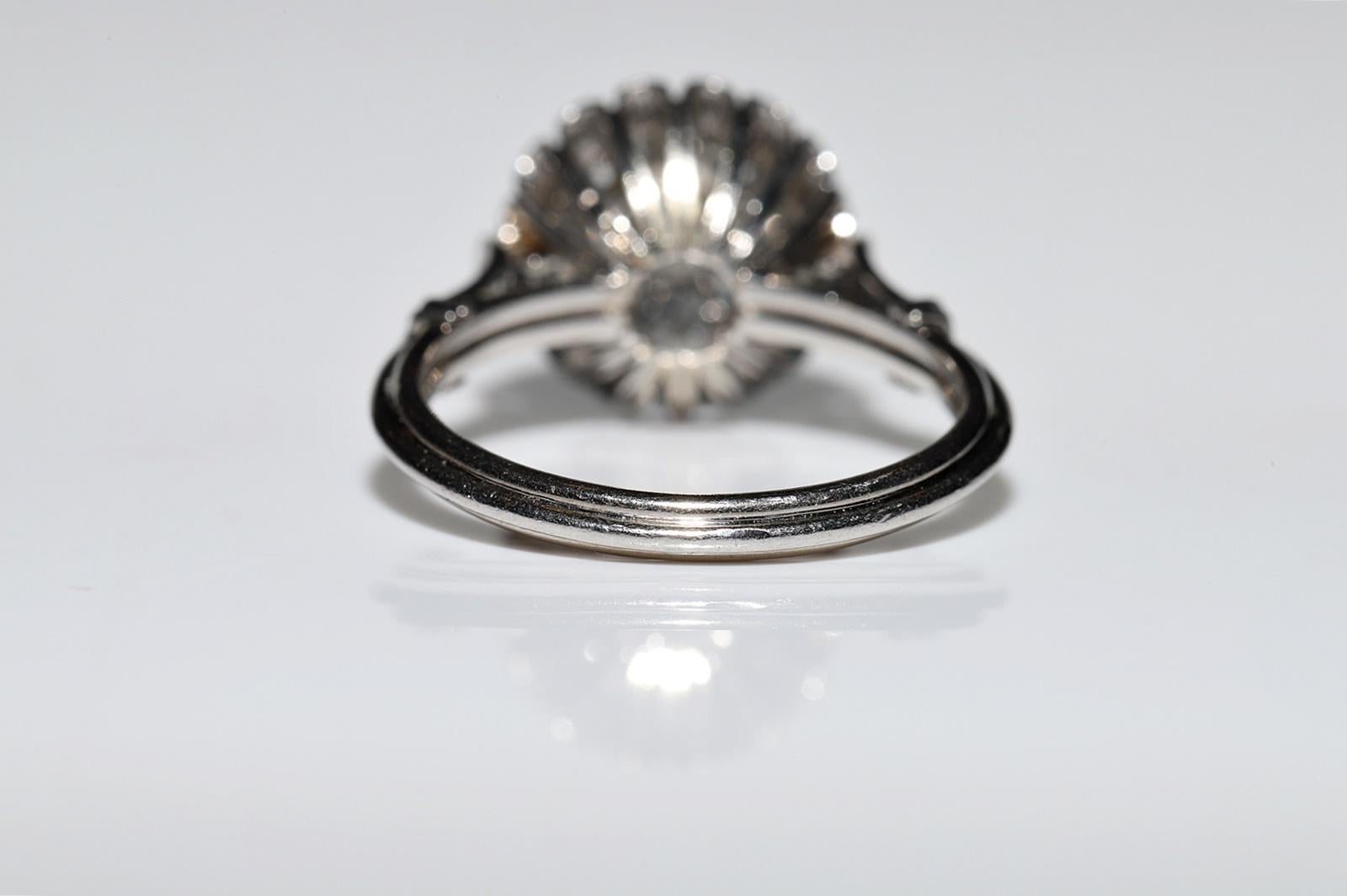 Handgefertigter Platinring mit natürlichem Diamant-Dekor, Vintage, ca. 1970er Jahre im Angebot 4