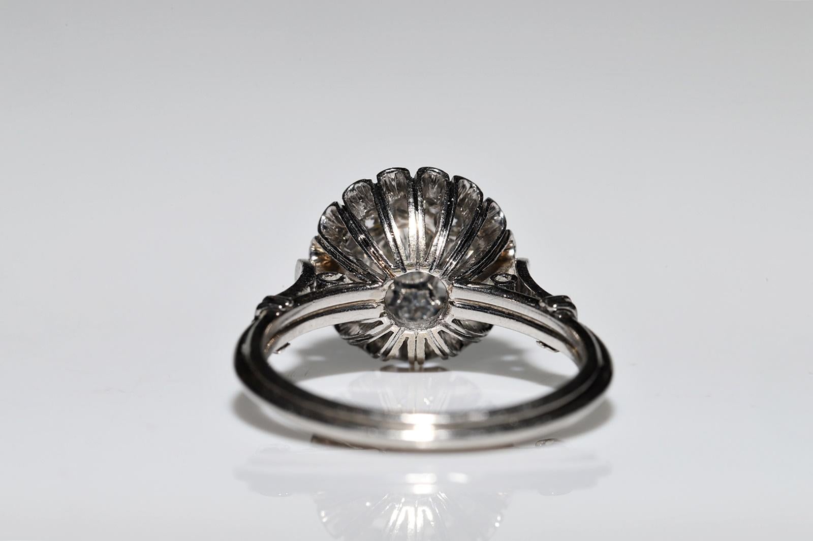 Handgefertigter Platinring mit natürlichem Diamant-Dekor, Vintage, ca. 1970er Jahre im Angebot 3