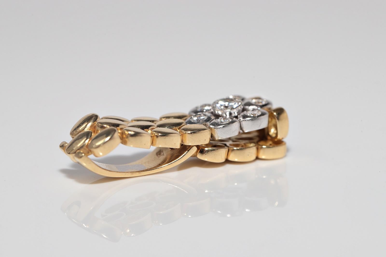 Vintage CIRCA 1970er Jahre handgefertigt 18k Gold natürlichen Diamanten Seil Stil Ring im Angebot 2