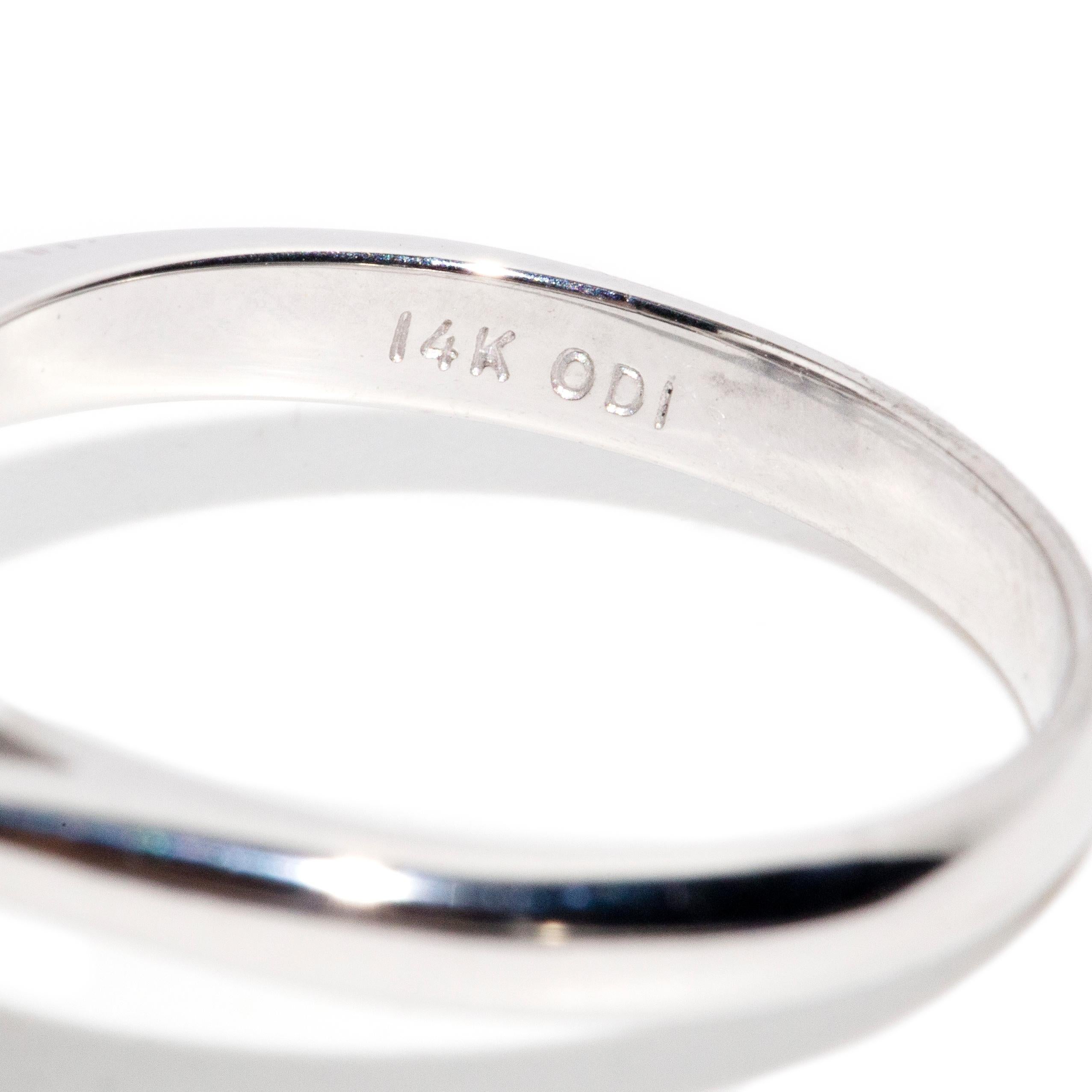 14 Karat Gold Halo-Ring mit natürlichem tiefblauem Saphir und Diamant, Vintage, ca. 1970er Jahre 5