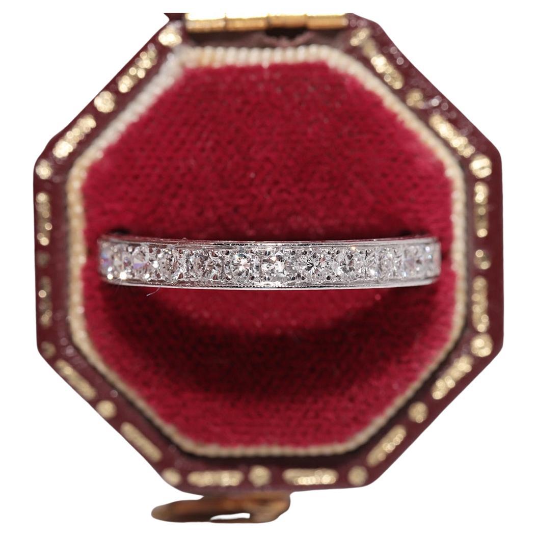 Vintage Circa 1970s Platinum Handcrafted Full Tour Diamond Decorated Ring