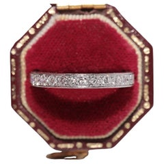 Vintage Circa 1970s Platinum Handcrafted Full Tour Diamond Decorated Ring