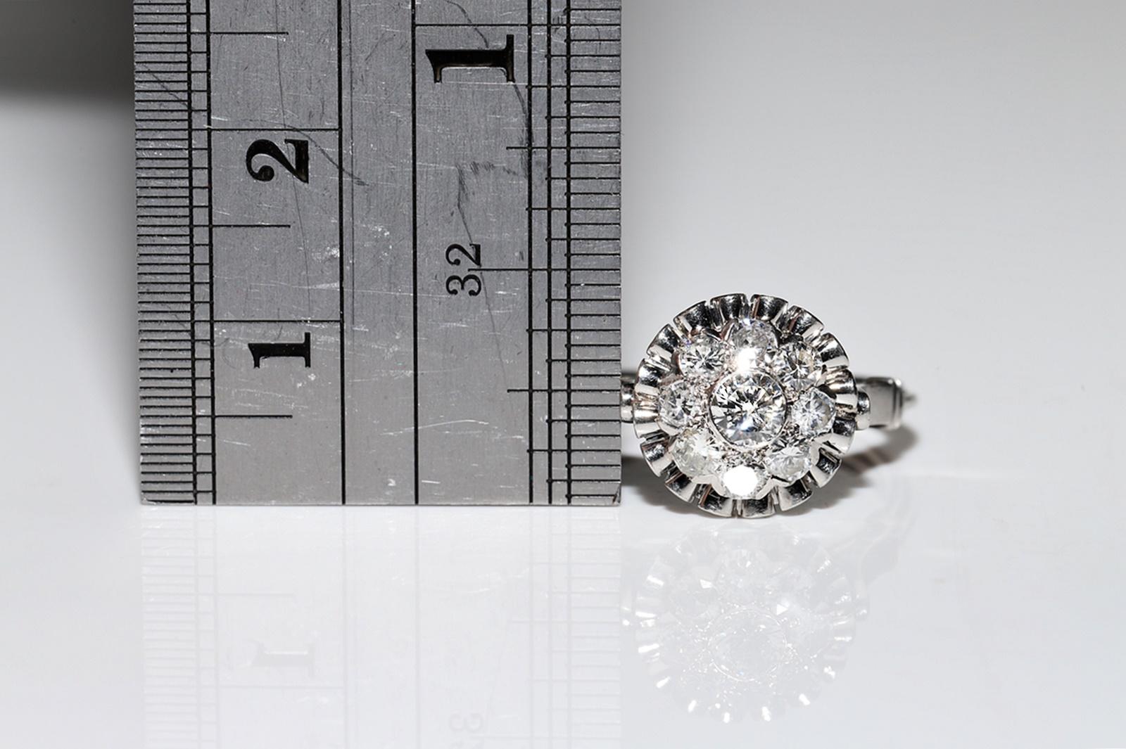Vintage Circa 1970s Platinum Natural Diamond Decorated Ring  For Sale 6