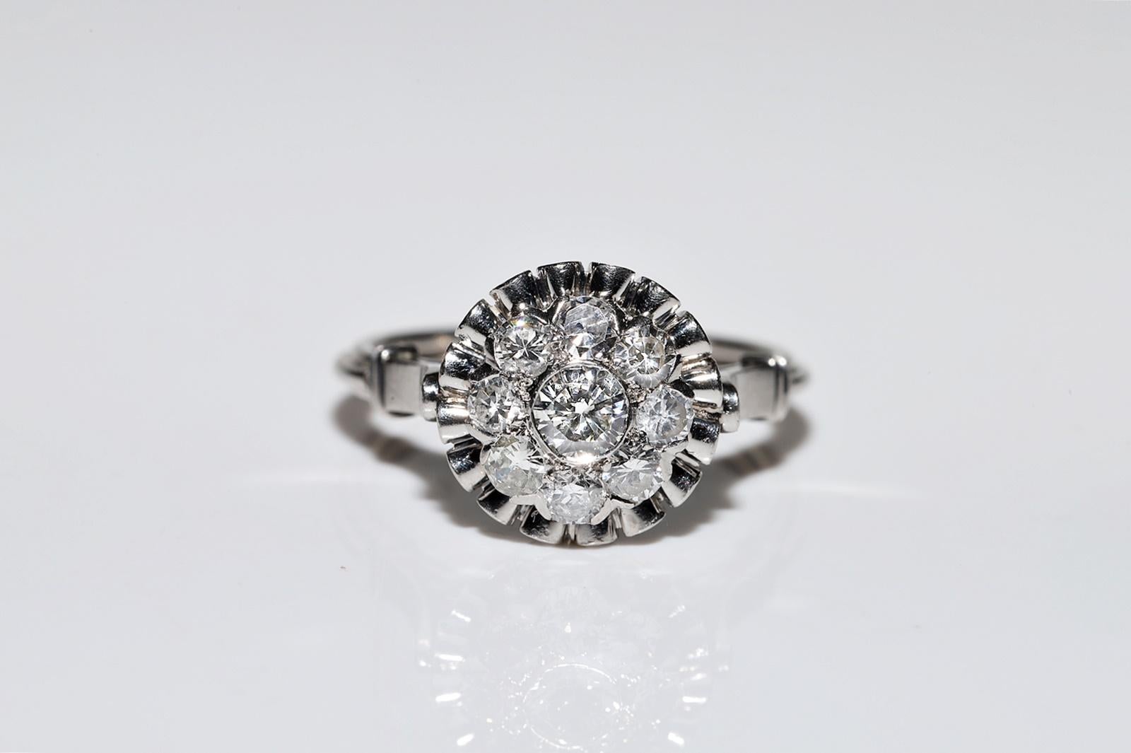 Women's Vintage Circa 1970s Platinum Natural Diamond Decorated Ring  For Sale