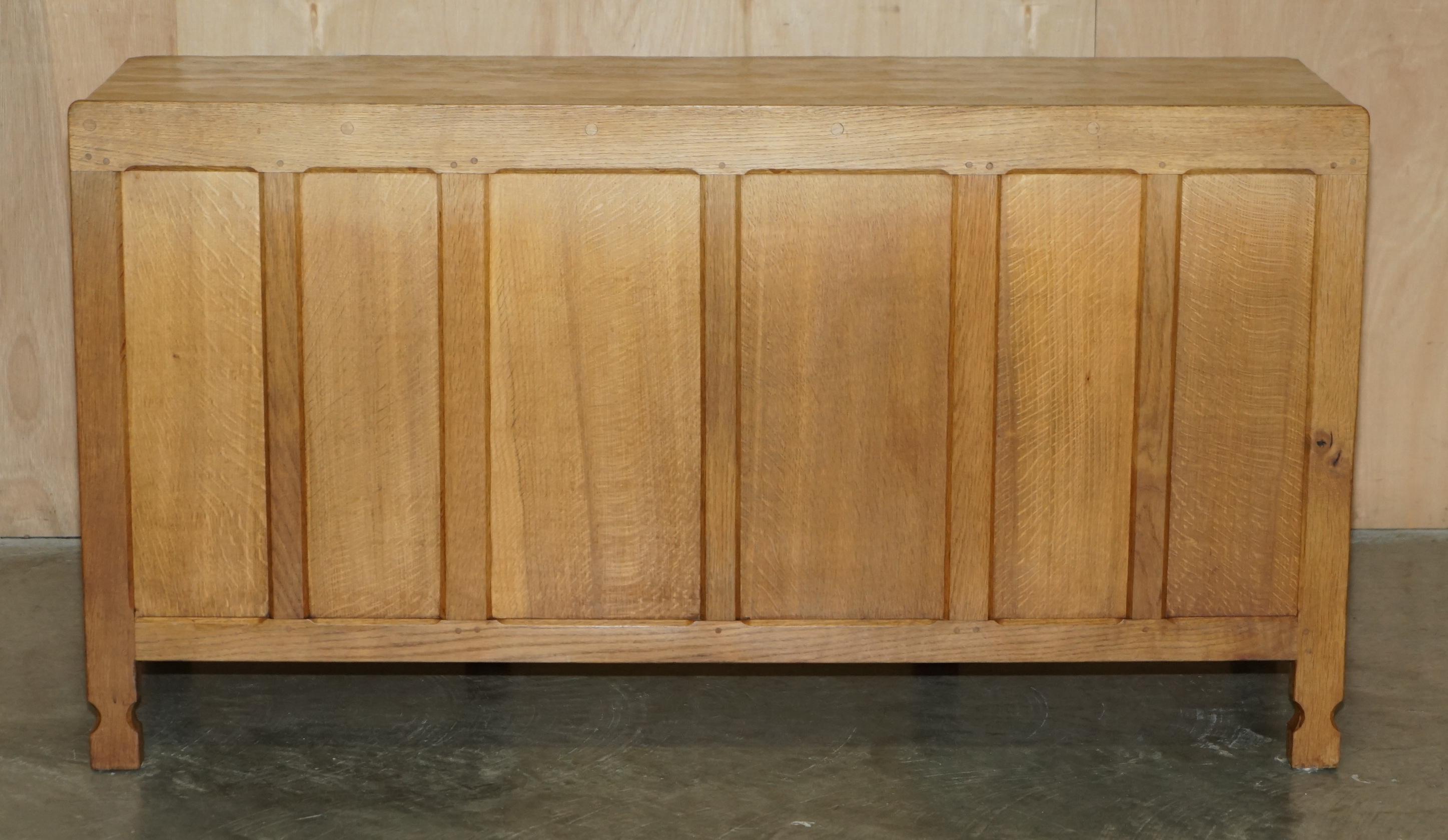 VINTAGE CIRCA 1970 ROBERT MOUSEMAN THOMPSON ENGLISH PEDESTAL DESK ADAZED TOP in vendita 5