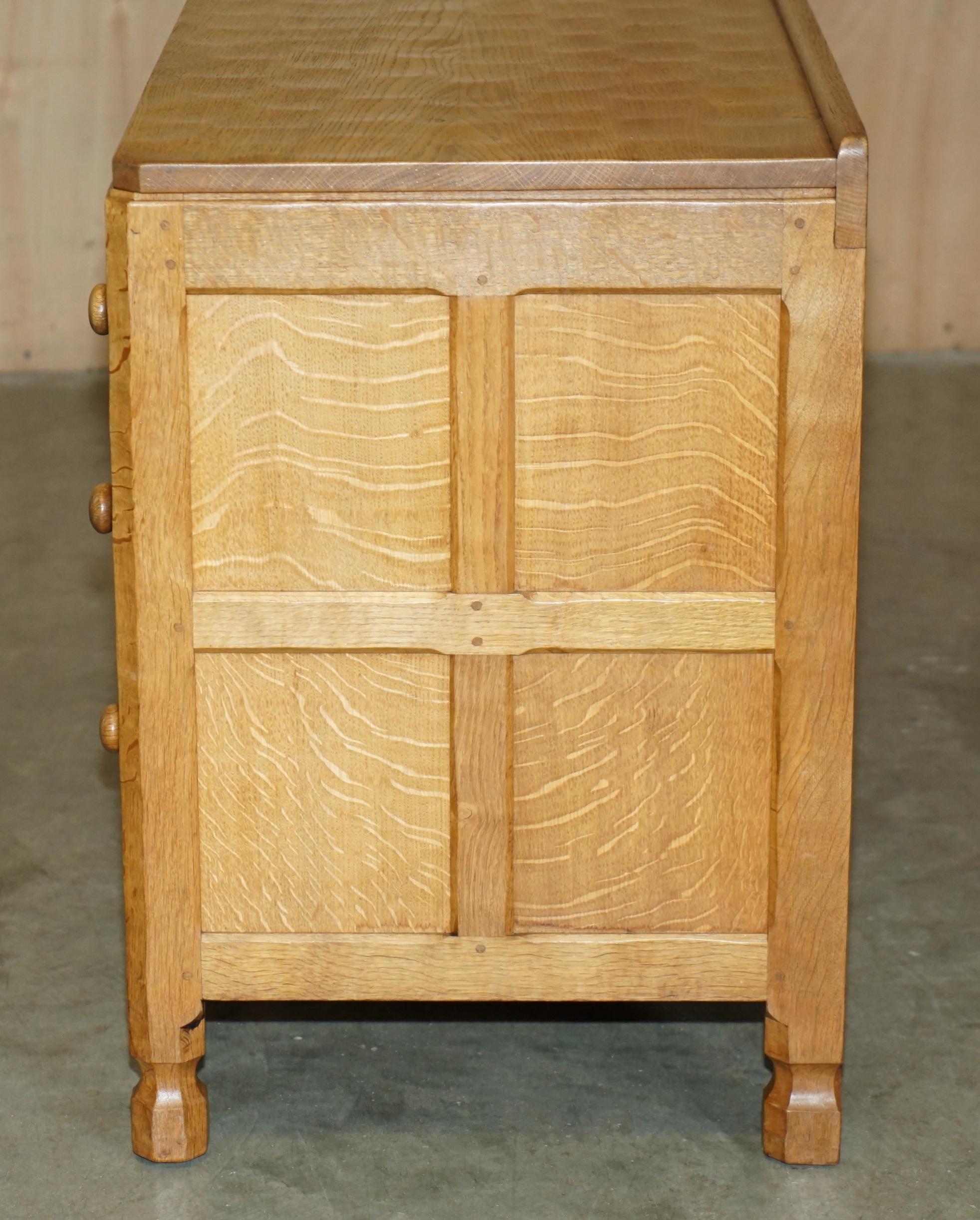VINTAGE CIRCA 1970 ROBERT MOUSEMAN THOMPSON ENGLISH PEDESTAL DESK ADAZED TOP in vendita 6