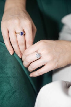 Vintage Circa 1980s 0.74 Carat Diamond Cluster Ring 18 Carat White Gold