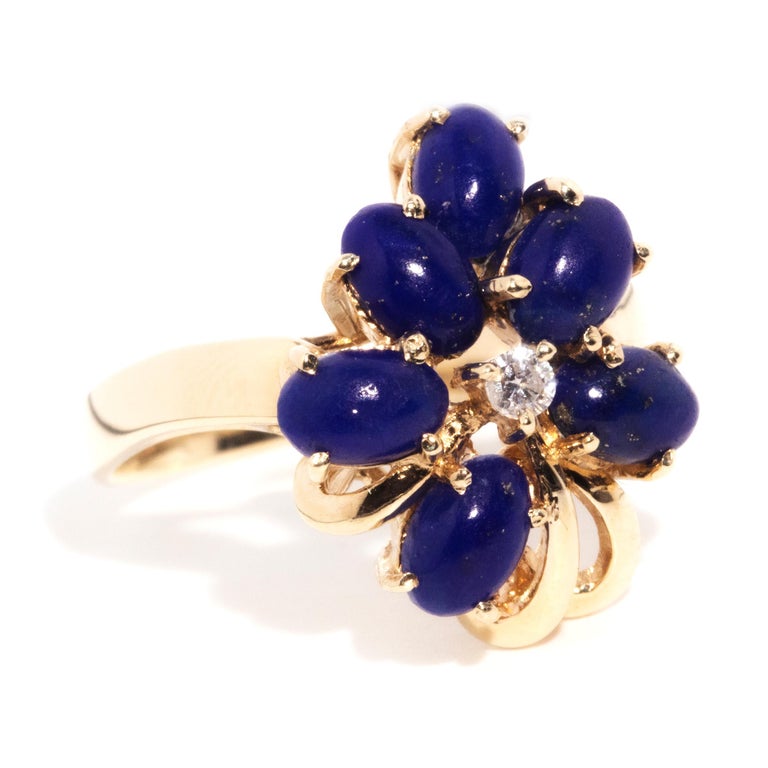Bracelet En Or 14 Carats Jaune Avec Pierres De Lapis-lazuli Bleu - Bijou Occasion
