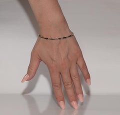 Vintage Circa 1980s 14k Gold Natural Diamond And Caliber Cut Sapphire Bracelet