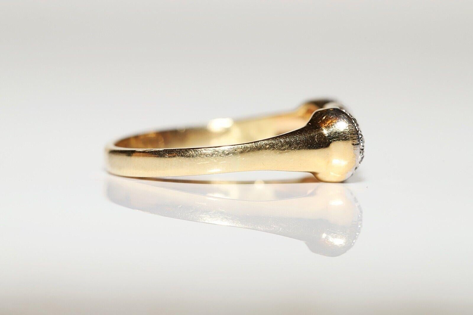 Vintage Circa 1980er Jahre 14k Gold Natürlicher Diamant und Kaliber Rubin Dekorierter Ring im Angebot 3