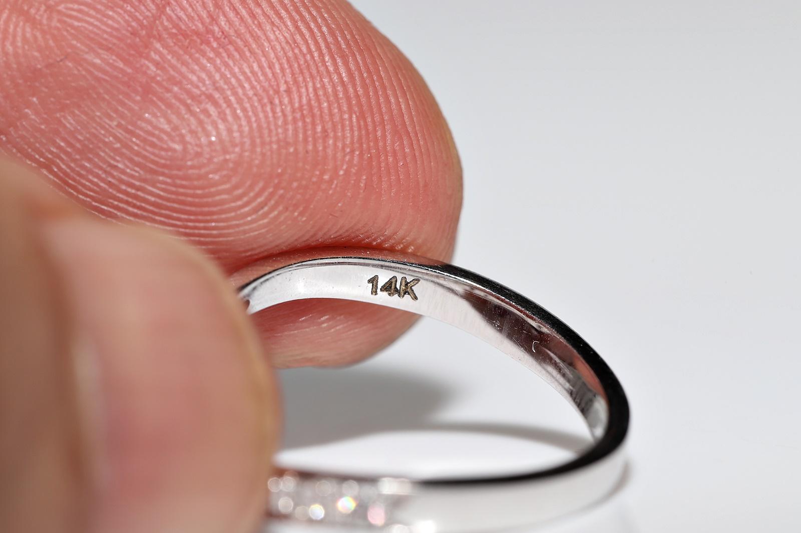 Anello decorato con diamanti naturali e rubini in oro 14k, CIRCA 1980 in vendita 7