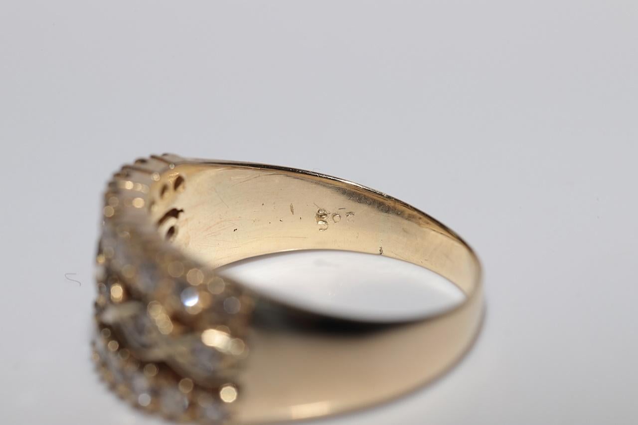 Vintage Circa 1980er Jahre 14k Gold Natürlicher Diamant Dekorierter Bandring im Angebot 4