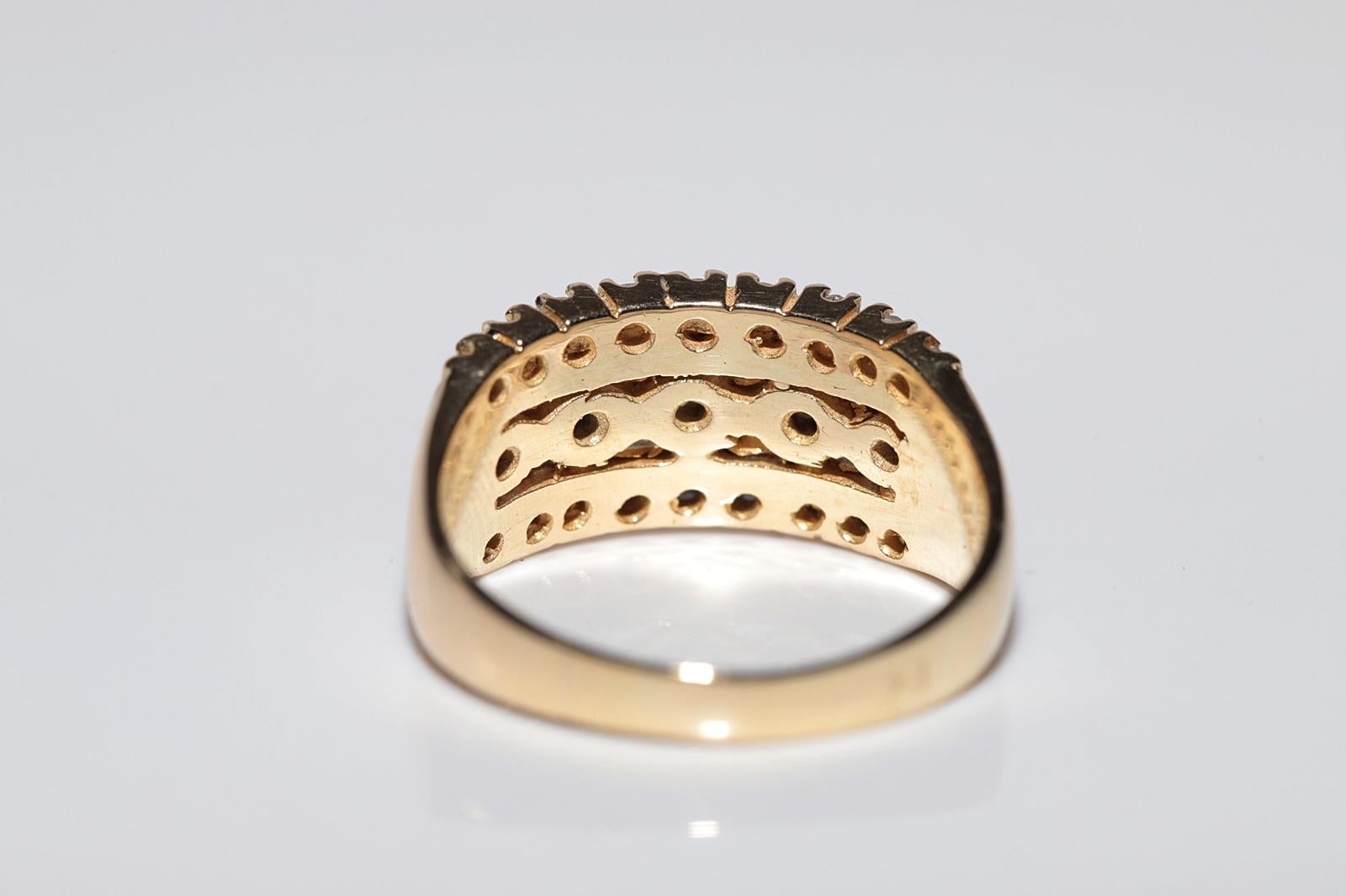 Vintage Circa 1980er Jahre 14k Gold Natürlicher Diamant Dekorierter Bandring im Angebot 2