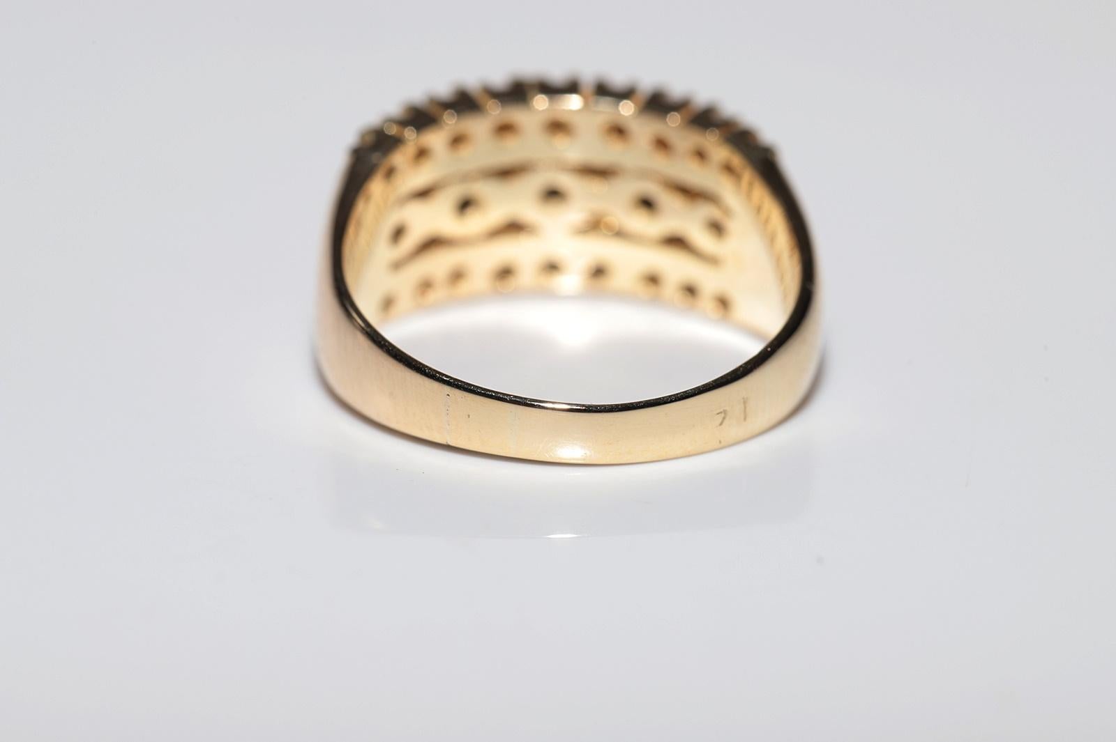 Vintage Circa 1980er Jahre 14k Gold Natürlicher Diamant Dekorierter Bandring im Angebot 3