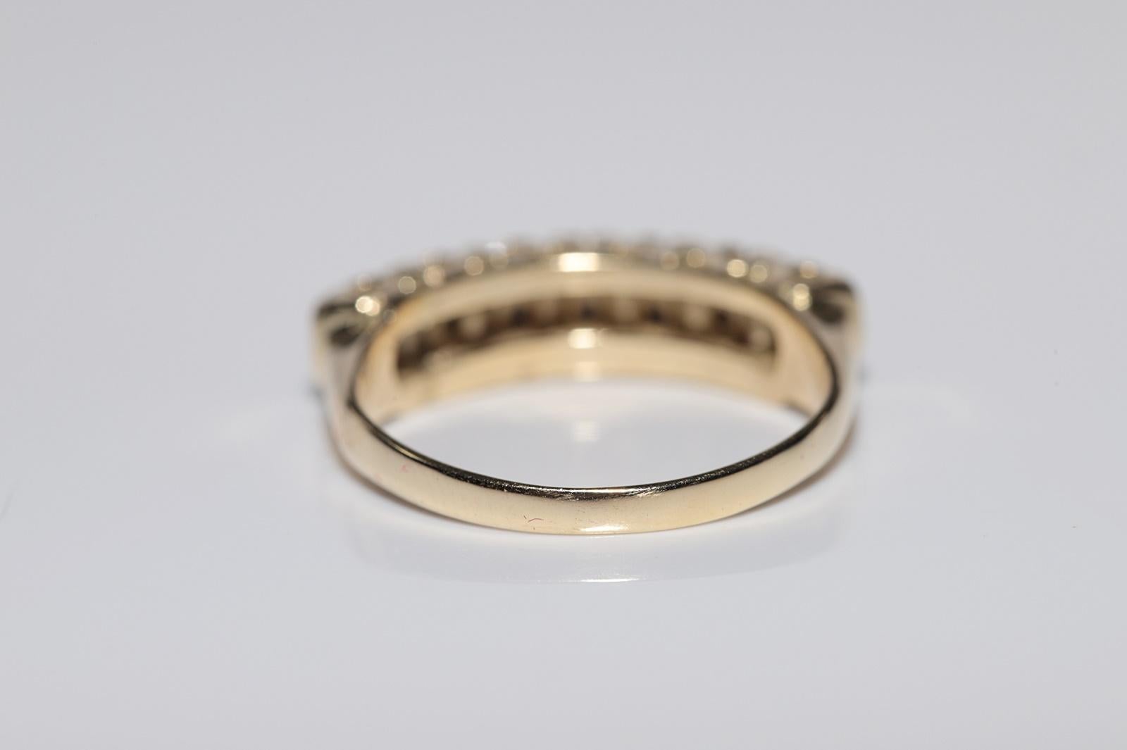 Anello a fascia decorato con diamanti naturali in oro 14k, CIRCA GLI ANNI 80 in vendita 3