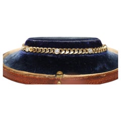 Vintage Circa 1980s 14k Gold Natural Diamond Decorated Bracelet 