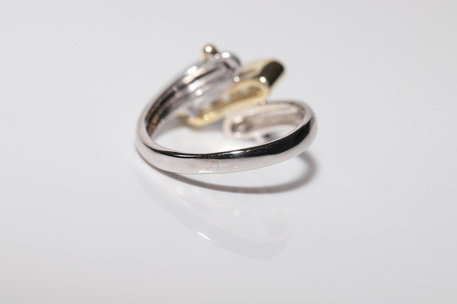 Vintage Circa 1980er Jahre 14k Gold Natürlicher Diamant Dekorierter Cluster-Ring im Angebot 2