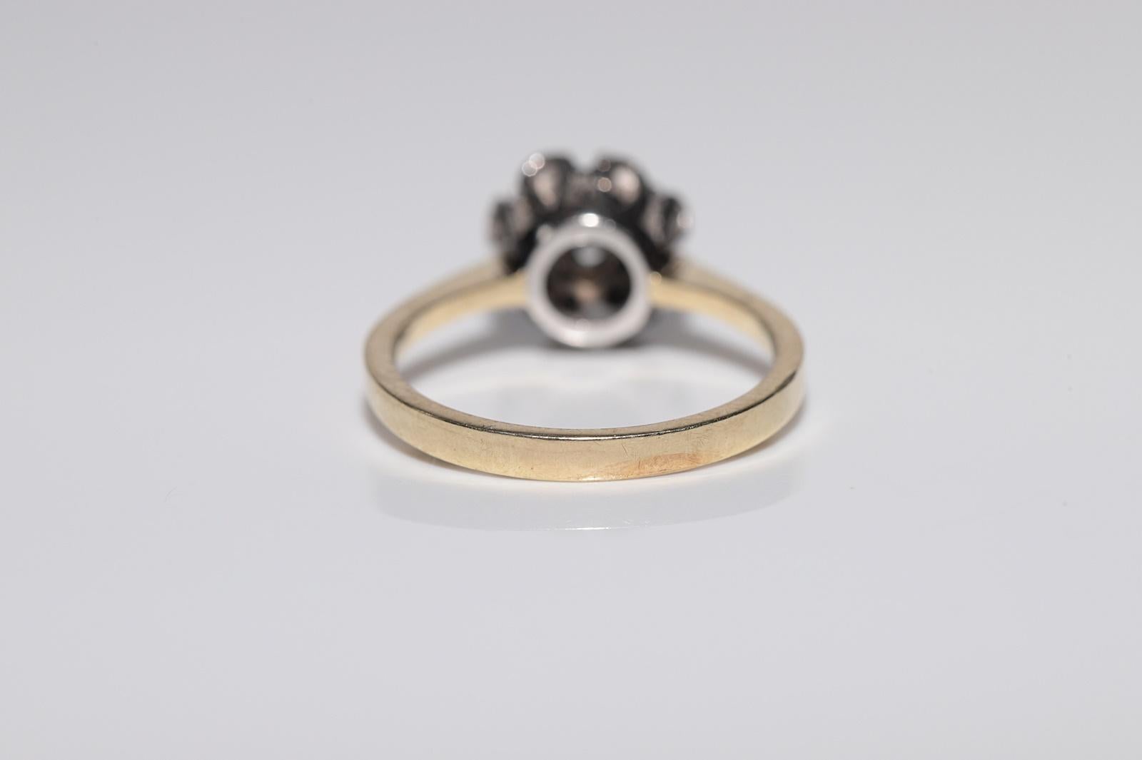 Anello da cocktail decorato con diamanti naturali in oro 14k, CIRCA GLI ANNI 80 in vendita 4