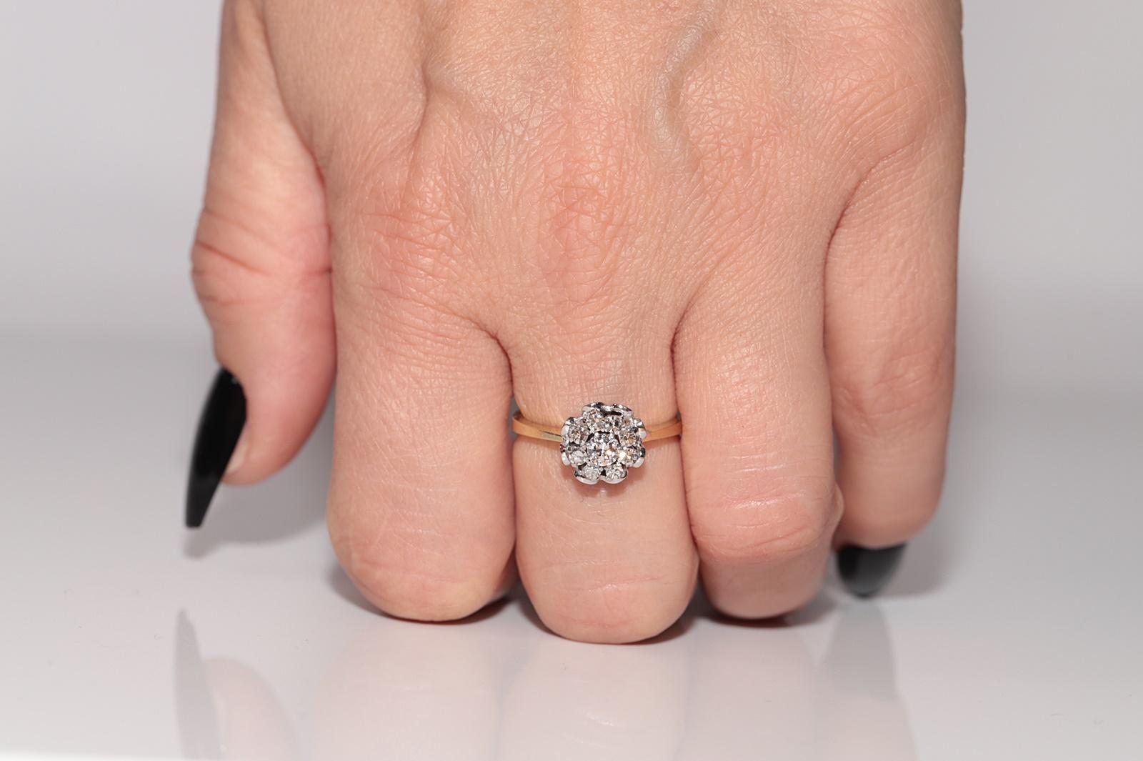 Anello da cocktail decorato con diamanti naturali in oro 14k, CIRCA GLI ANNI 80 in vendita 6