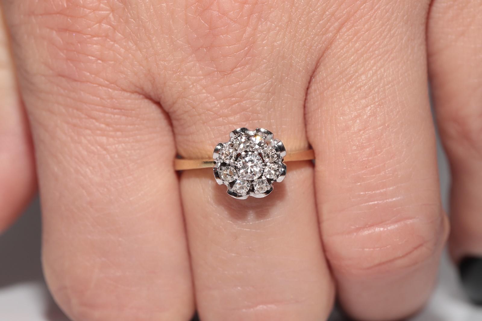 Anello da cocktail decorato con diamanti naturali in oro 14k, CIRCA GLI ANNI 80 in vendita 7