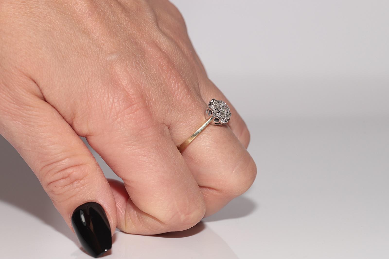 Anello da cocktail decorato con diamanti naturali in oro 14k, CIRCA GLI ANNI 80 in vendita 8