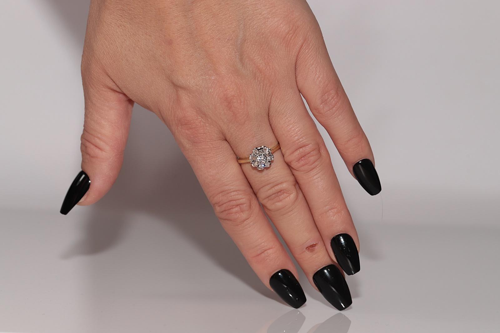 Anello da cocktail decorato con diamanti naturali in oro 14k, CIRCA GLI ANNI 80 in vendita 10