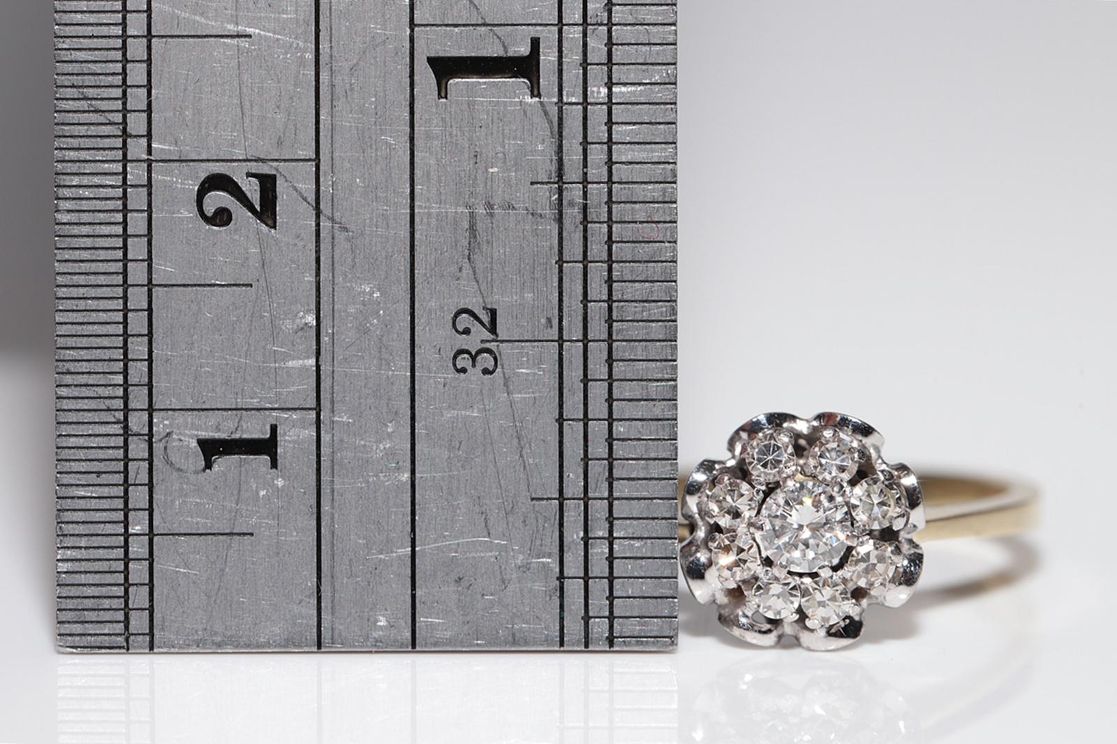 Anello da cocktail decorato con diamanti naturali in oro 14k, CIRCA GLI ANNI 80 In condizioni buone in vendita a Fatih/İstanbul, 34