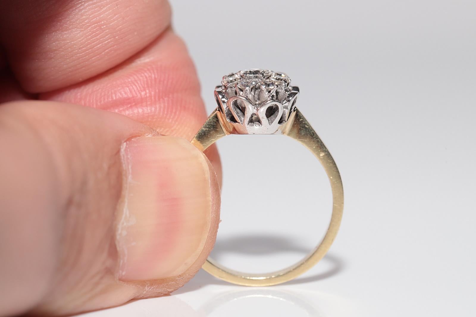 Anello da cocktail decorato con diamanti naturali in oro 14k, CIRCA GLI ANNI 80 in vendita 2