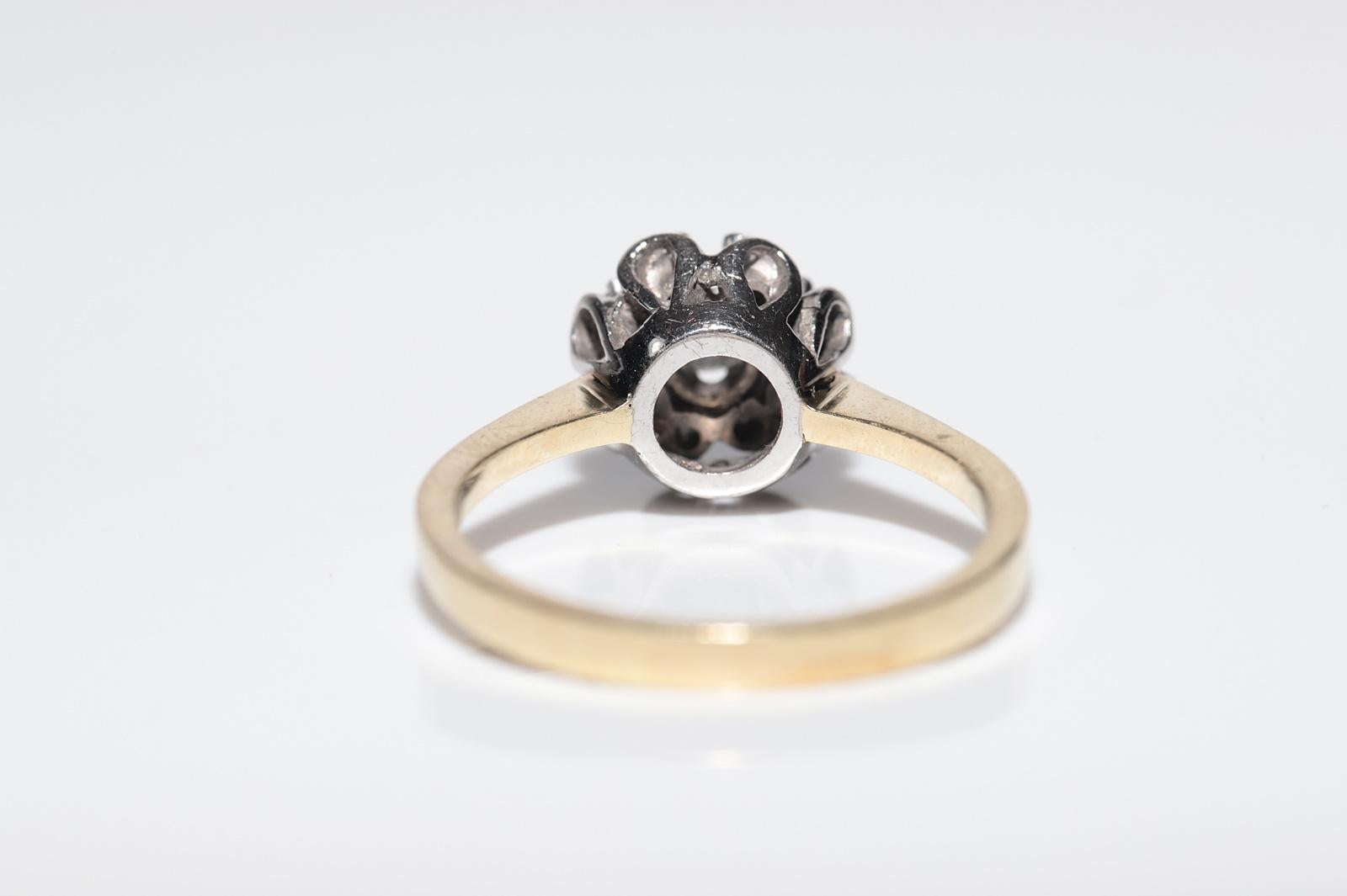 Anello da cocktail decorato con diamanti naturali in oro 14k, CIRCA GLI ANNI 80 in vendita 3