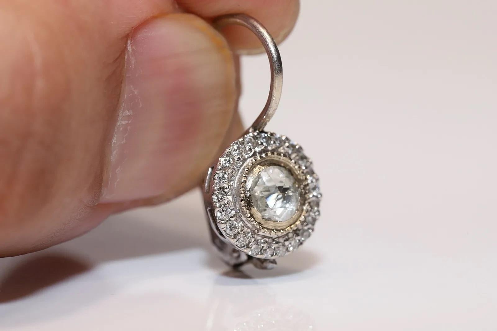 Vintage Circa 1980er Jahre 14k Gold Natürlicher Diamant-Ohrring mit Dekoration  im Angebot 6