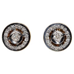 Vintage Circa 1980er Jahre 14k Gold Natürlicher Diamant-Ohrring mit Dekoration