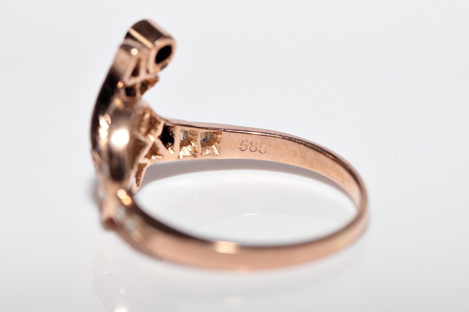 Vintage Circa 1980er Jahre 14k Gold Natürlicher Diamant Dekorierter Vintage-Ring im Angebot 4
