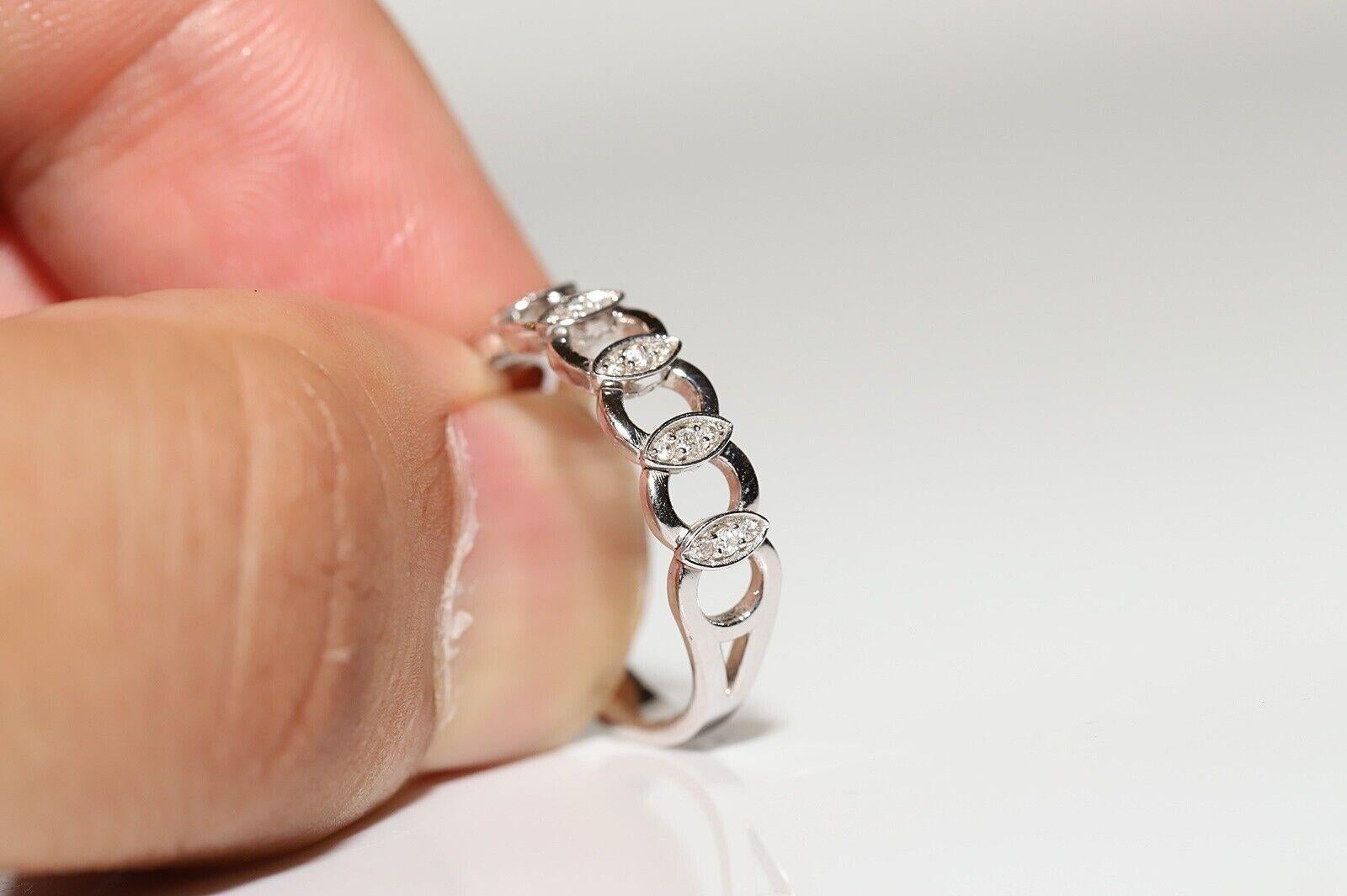 Vintage Circa 1980er Jahre 14k Gold Natürlicher Diamant Dekorierter Vintage-Ring im Angebot 6