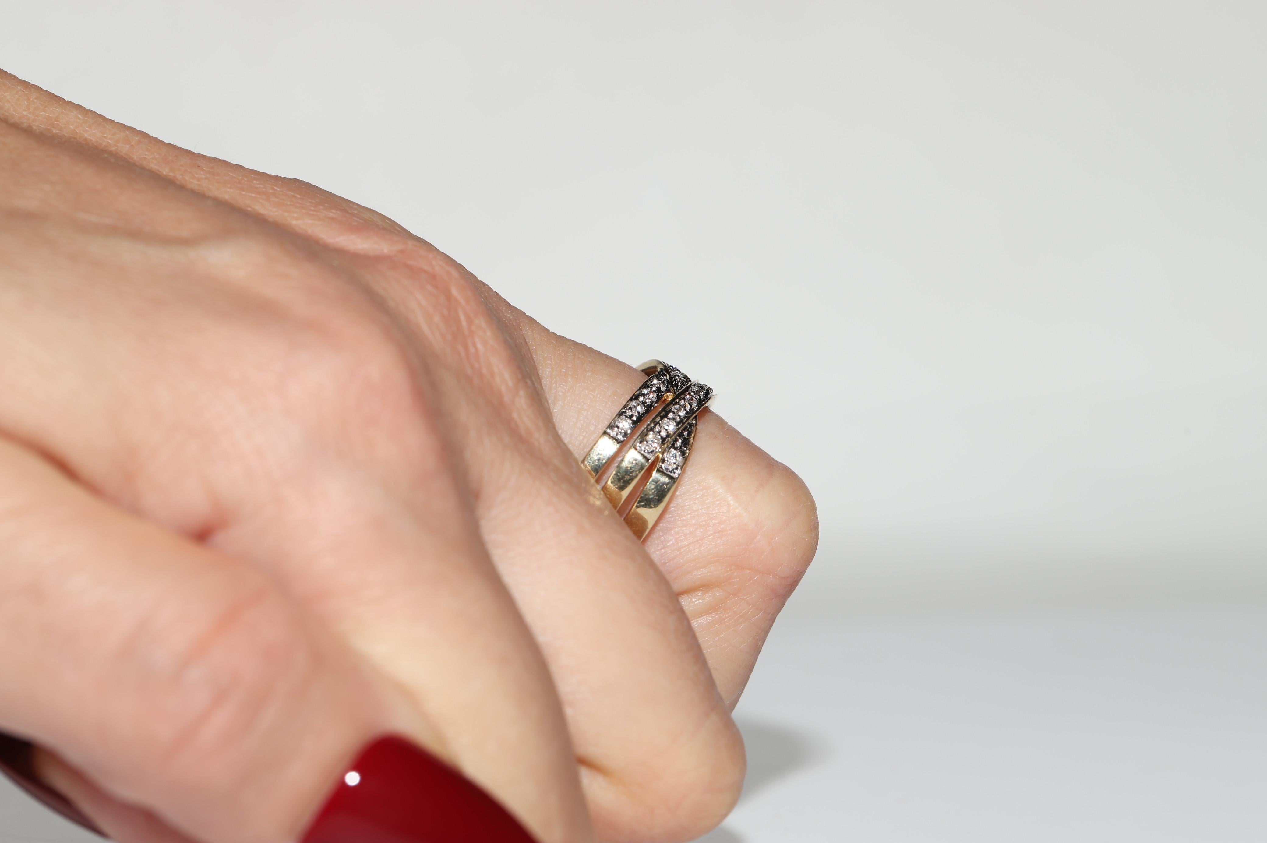Vintage Circa 1980er Jahre 14k Gold Natürlicher Diamant Dekorierter Vintage-Ring im Angebot 7