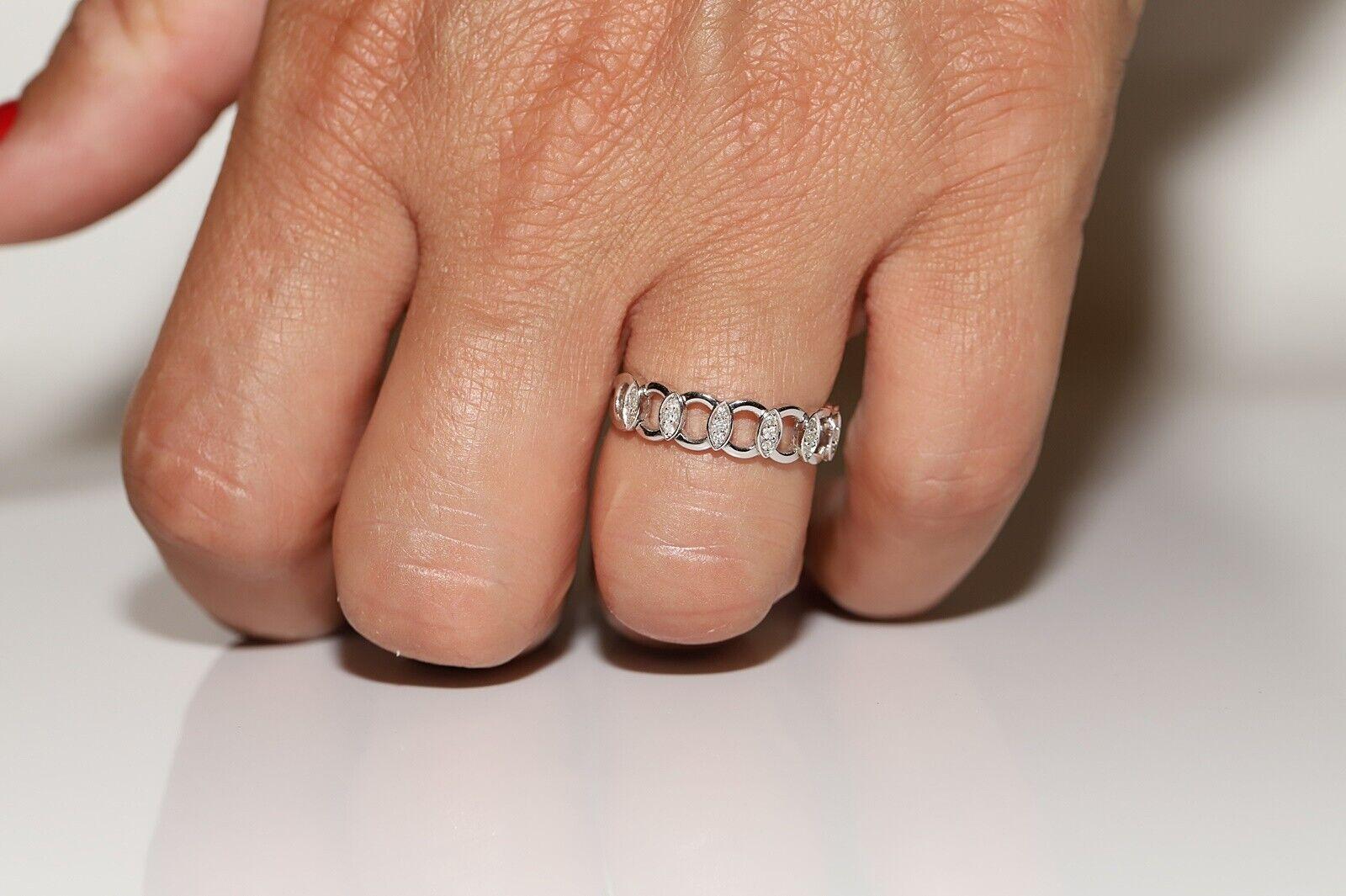 Vintage Circa 1980er Jahre 14k Gold Natürlicher Diamant Dekorierter Vintage-Ring im Angebot 8
