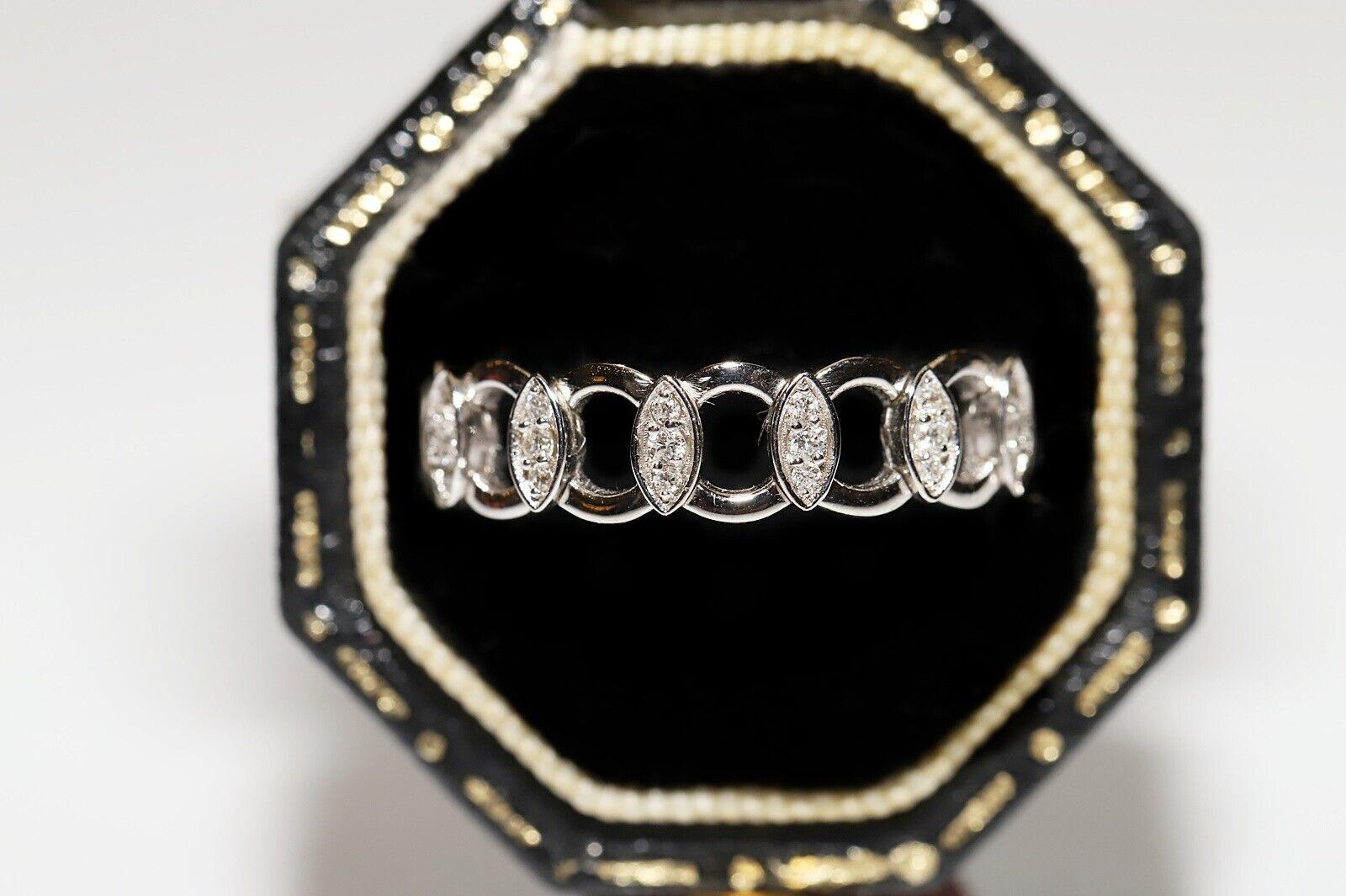 Vintage Circa 1980er Jahre 14k Gold Natürlicher Diamant Dekorierter Vintage-Ring im Angebot 9