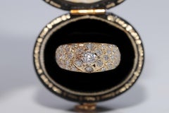 Vintage Circa 1980s 14k Gold Natural Diamond Decorated Ring