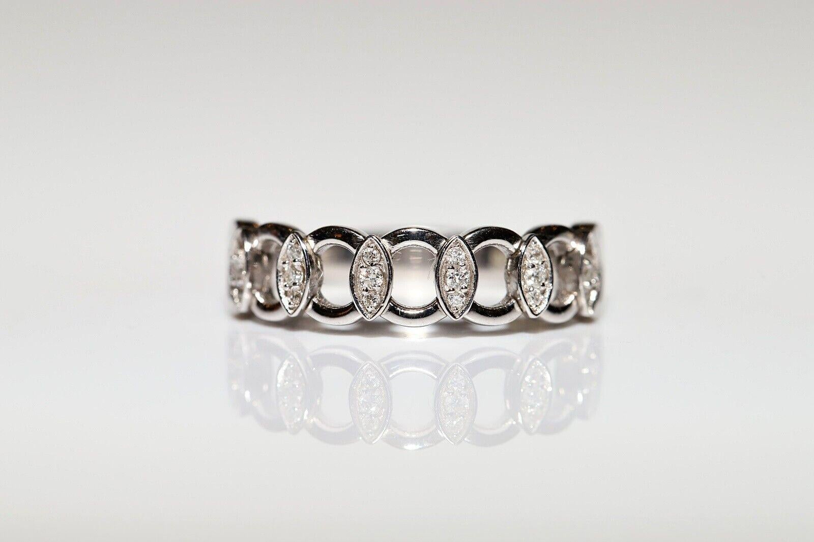 Vintage Circa 1980er Jahre 14k Gold Natürlicher Diamant Dekorierter Vintage-Ring (Retro) im Angebot