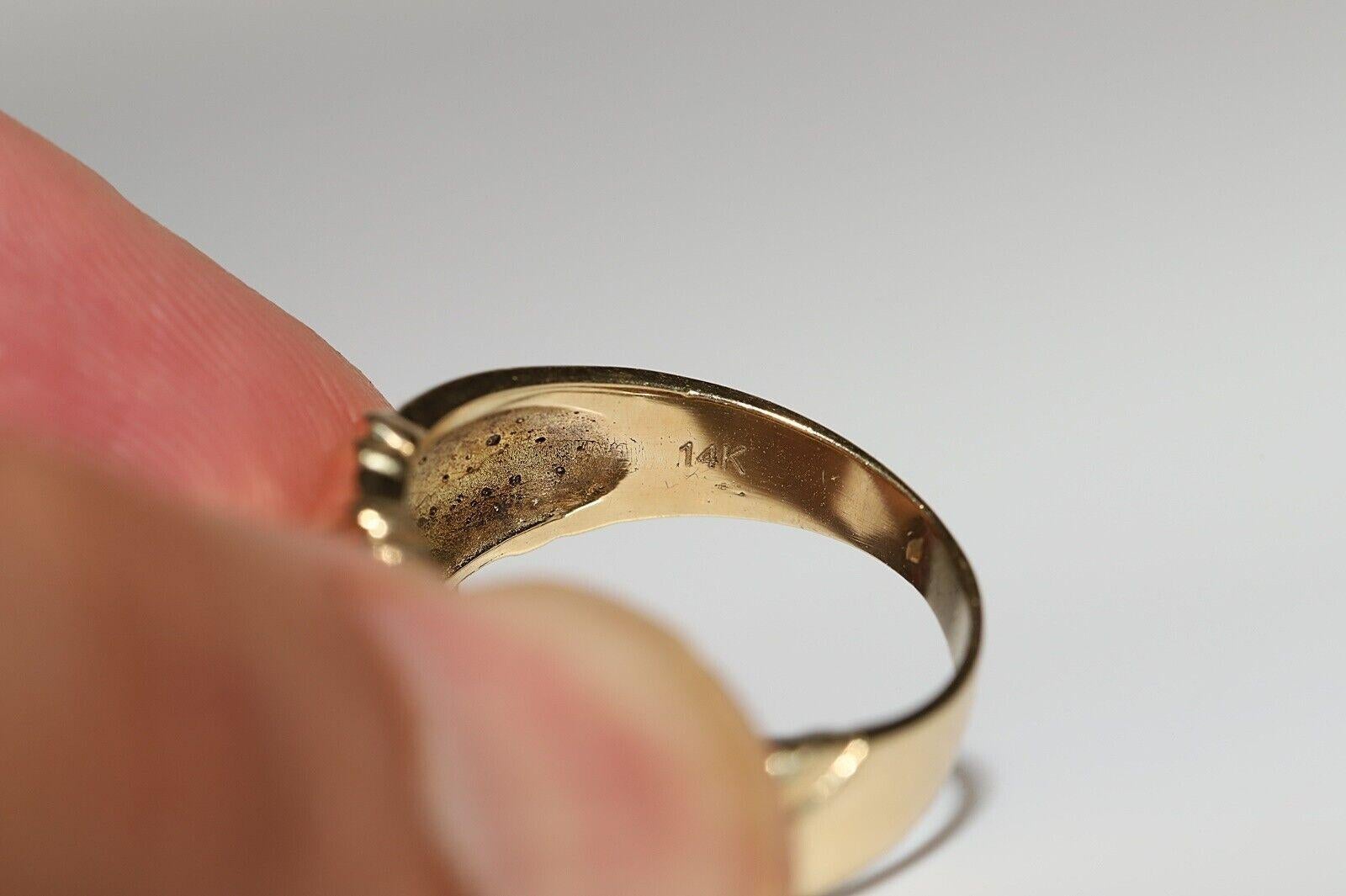 Vintage Circa 1980er Jahre 14k Gold Natürlicher Diamant Dekorierter Vintage-Ring  im Zustand „Gut“ im Angebot in Fatih/İstanbul, 34