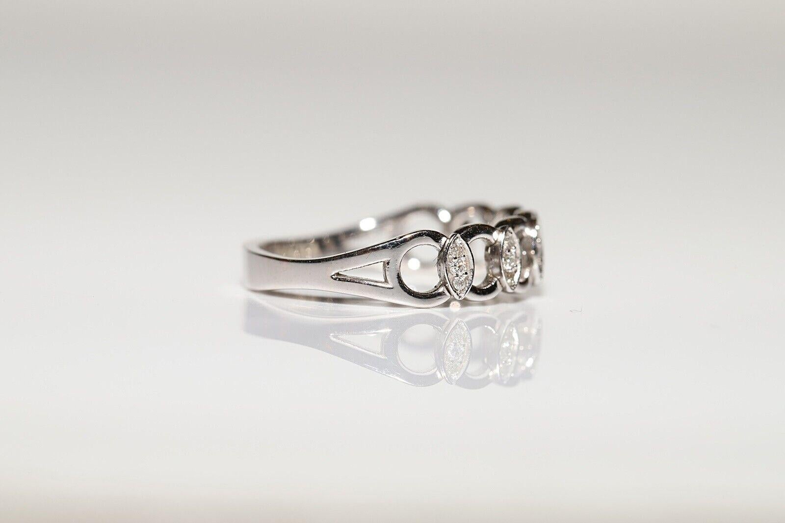 Vintage Circa 1980er Jahre 14k Gold Natürlicher Diamant Dekorierter Vintage-Ring im Zustand „Gut“ im Angebot in Fatih/İstanbul, 34
