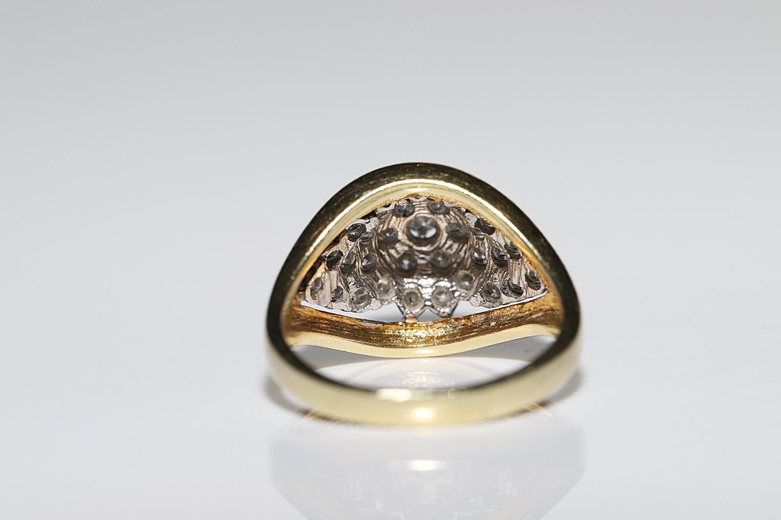 Women's Vintage Circa 1980s 14k Gold Natural Diamond Decorated Ring  For Sale