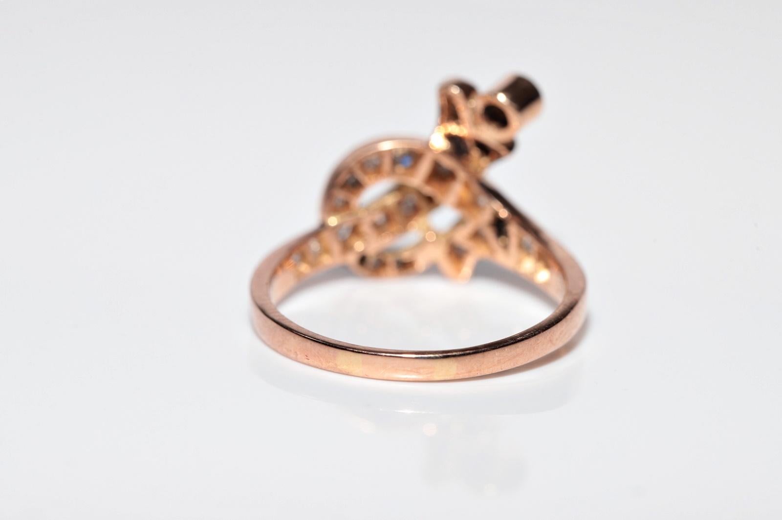 Vintage Circa 1980er Jahre 14k Gold Natürlicher Diamant Dekorierter Vintage-Ring im Angebot 3