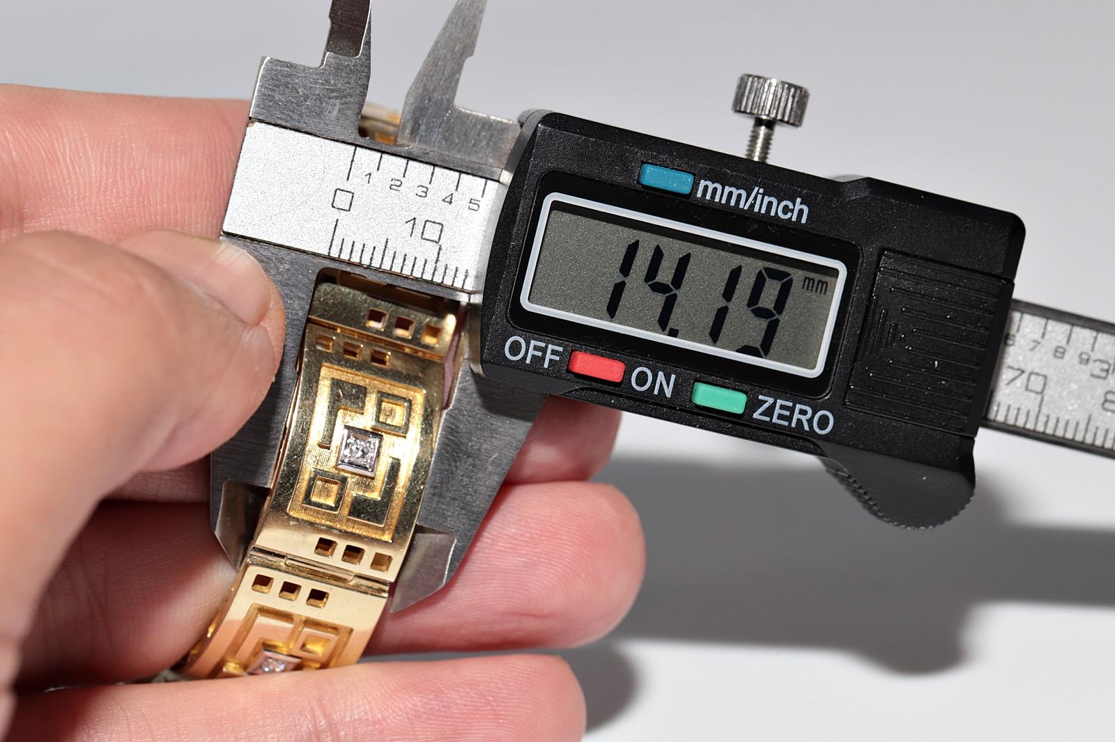 Vintage Circa 1980er Jahre 14k Gold natürlicher Diamant verziertes starkes Vintage-Armband im Angebot 7