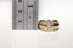 Vintage Circa 1980s 14k Gold Natural Diamond Decorated Strong Ring