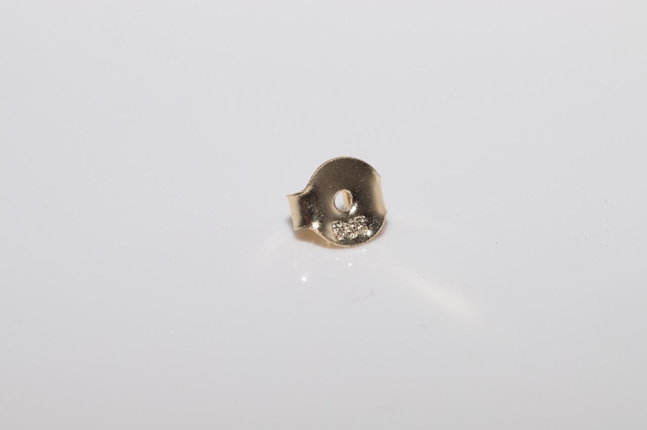 Vintage CIRCA 1980s 14k Gold natürlichen Diamanten verziert Tulpe Stil Ohrring im Angebot 5