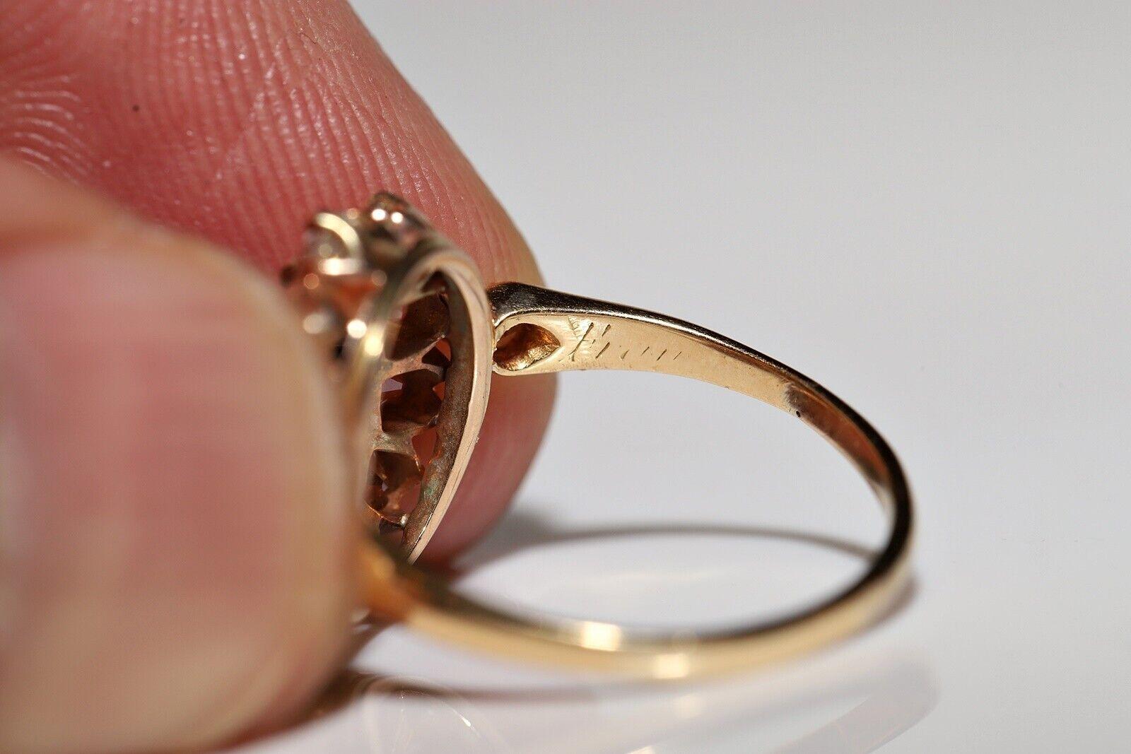 Anello d'oro naturale con diamante e zaffiro e rubino in oro 14k, CIRCA 1980 in vendita 7