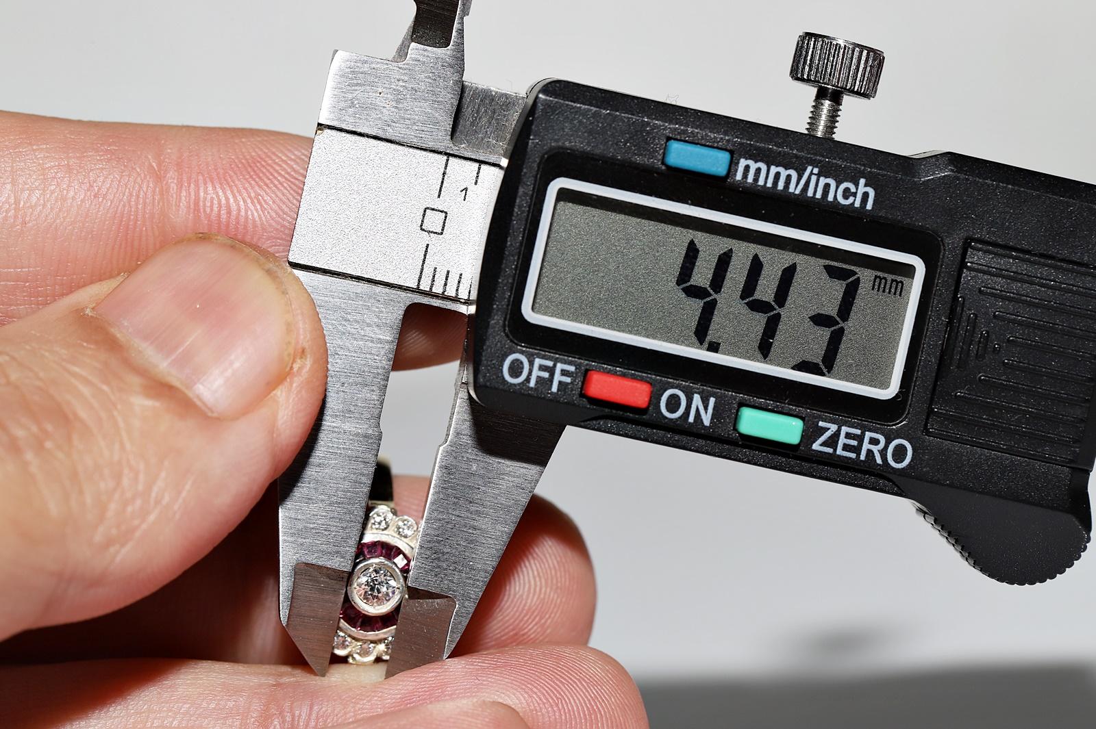 Vintage Circa 1980s 14k Gold Top Silver Natural Diamond And Caliber Ruby Ring For Sale 5