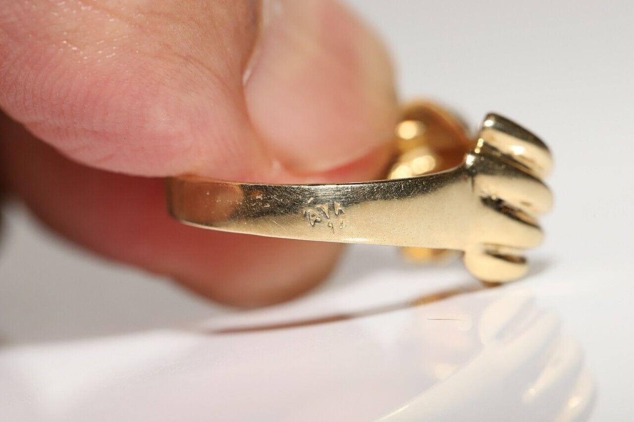 Anello d'epoca degli anni '80 in 14k con diamanti naturali decorati In condizioni buone in vendita a Fatih/İstanbul, 34